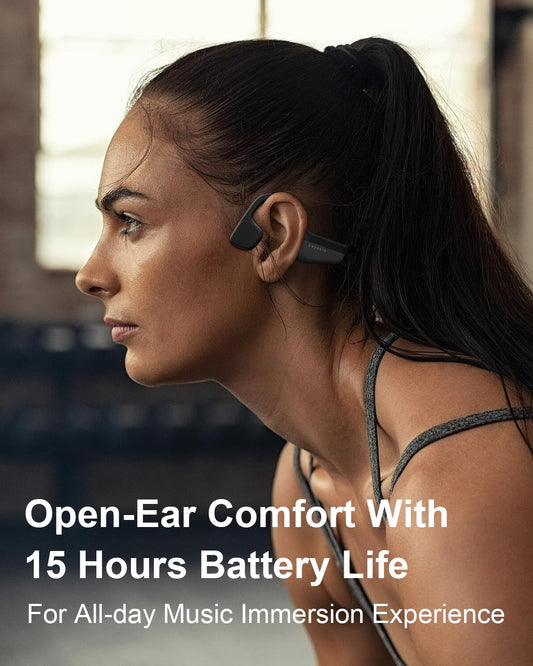 🎁Father's Day Pre-Sale 70% OFF Bone Conduction Headphones 15H Playtime, IPX6 Waterproof Bone Conduction Earbuds
